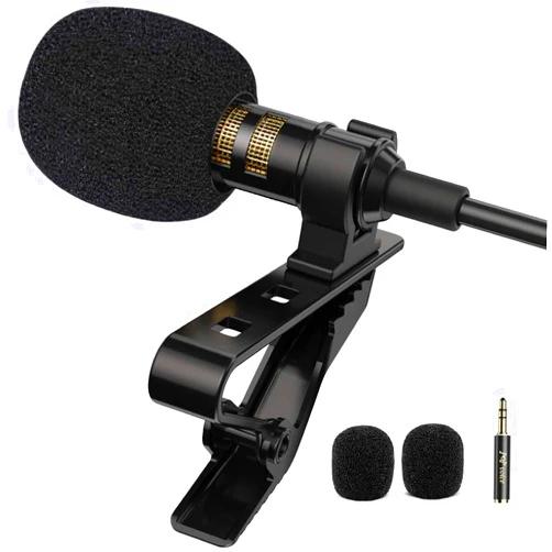 PoP voice Professional Lavalier Lapel Microphone Omnidirectional Condenser Mic for iPhone Android Smartphone,Recording Mic for Youtube,Interview,Video