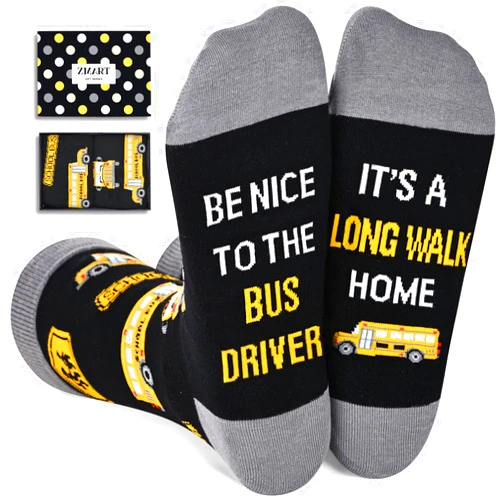 Zmart Bus Driver Socks for Men - School Bus Driver Socks, Bus Driver Gifts School Bus Driver Gifts Bus Driver Appreciation Gifts