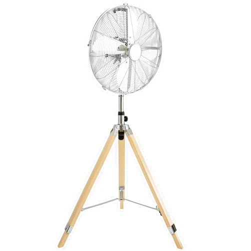 Simple Deluxe Retro Tripod Fan, Home Air Circulation Nostalgic Vertical Fan, 3 Speeds, Adjustable Height, Silver-16 Inch, 16 Inch