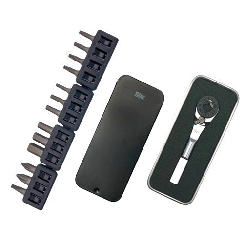 711L EDC Ratchet Wrench 13 Bits Set For Multi Tools I ¼” Hex Bit Ratchet Driver, Screwdriver Bit Holder Extension