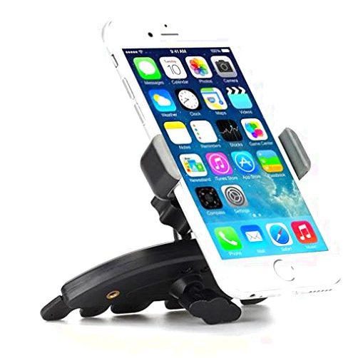 PHONIL Premium Car Mount CD Slot Phone Holder Cradle Rotating Dock Strong Grip for Sprint Motorola E5 Plus - Sprint Motorola Moto E4 - Sprint Motorola Moto E4 Plus - Sprint Motorola Moto E5 Play