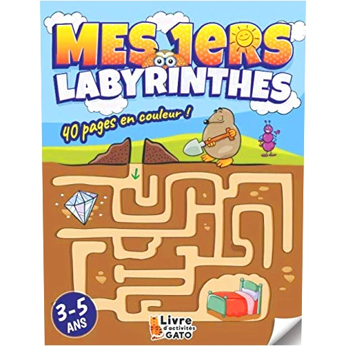 French Edition by livre d'activités Gato (Author) Labyrinthe enfants 3-5 ans: Livre en couleur | Des Labyrinthes d'animaux divertissants | Un livre enfant +3 ans éducatif pour les touts petit | livre d'activités Gato (French Edition)