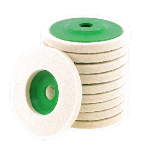 Keadic 10 - Piece 100mm Wool Felt Disc Polishing Buffing Wheel Pad Bore Dia