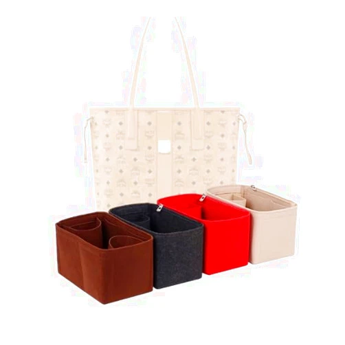 LinerLink Bag Organizer for MCM Medium Liz Shopper Bag(36L x 28H x 17D cm)|Handmade Custom Bag Insert|2mm Felt Bag Liner|Women Handbag Shaper (Black, Style B)