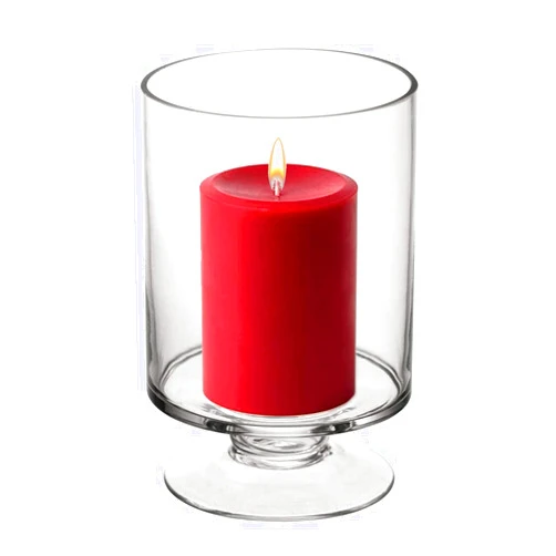 CYS EXCEL Glass Hurricane Pillar Candle Holder (H:6