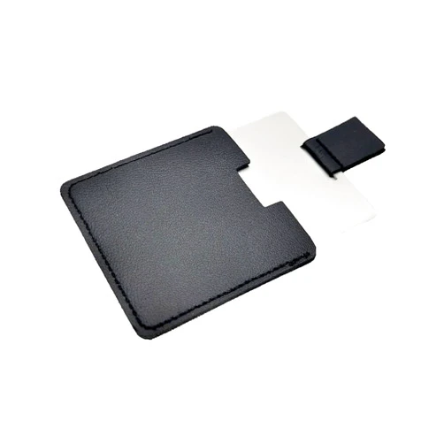 Ksvsonrvi Pocket Mirror Travel Mirror 2.36 Inches Mini Handheld Stainless Steel Unbreakable Mirrors with PU Leather Case (Black)