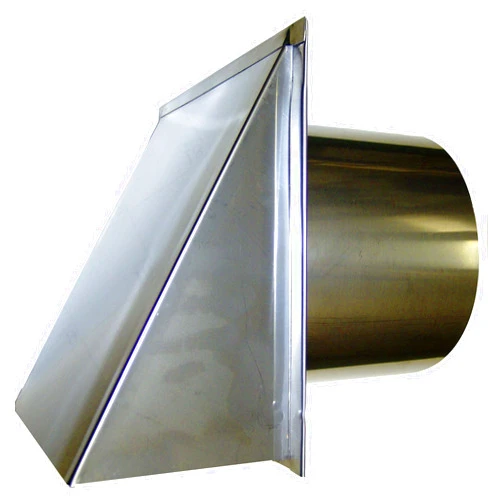Luxury Metals LLC 6 Inch Stainless Steel Exterior Side Wall Cap with Damper and Screen