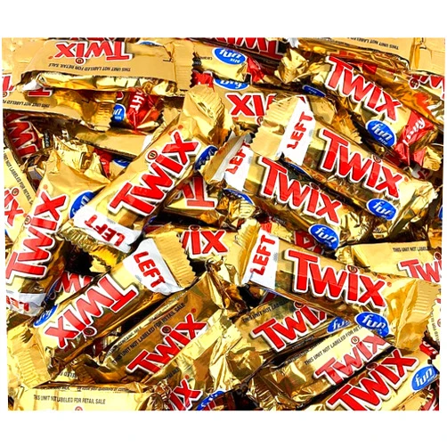 Generic Bulk Twix Caramel & Milk Chocolate Fun Size - 5 LB Resealable Stand Up Candy Bag - Party Candy for Holidays and Special Events