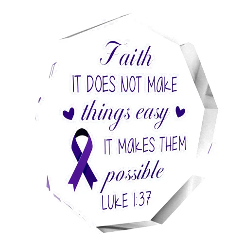 ZuEiiDop Alzheimer Disease Purple Gifts for Women Men Alzheimer Patients Christian Inspirational Gift for Grandma Grandpa Get Well Cancer Survivor Gift for Women Patient Acrylic Sign Plaque Home Decor