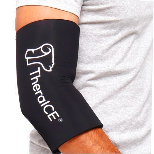TheraICE Elbow Ice Pack Wrap Compression Sleeve for Injuries Reusable Gel Arm Cold Packs | Tennis Elbow Golfers & Cubital Tunnel, Tendinitis Pain Relief | Plus Shin Splints, Calf Strain | Women & Men