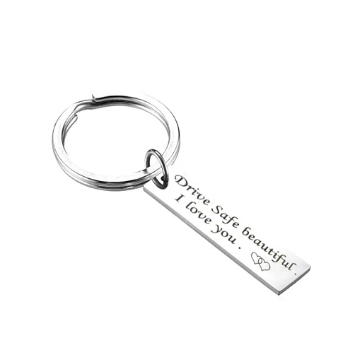 Meiligo Valentines Day Gift Couples Keychain Drive Safe Handsome I Love You Keychain