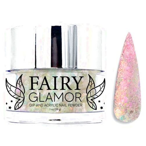 FAIRY GLAMOR Green Iridescent Glitter Dip & Acrylic Nail Powder - Frozen - 1 oz