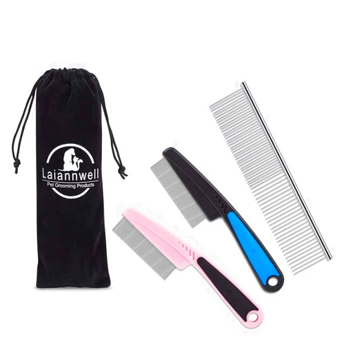 Laiannwell Cat Comb,Pet Comb Laiannwell Professional Grooming Comb for Dog/Cat/Small Pets(3 Packs)