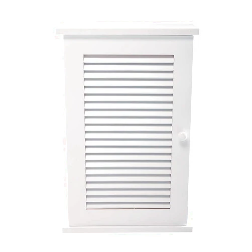 XMLYEC Wall Mounted Cabinet, Hanging Medicine Cabinet with 3 Tiers, Single Louvered Door, Floating Cupboard for Home Bathroom Bedroom, White