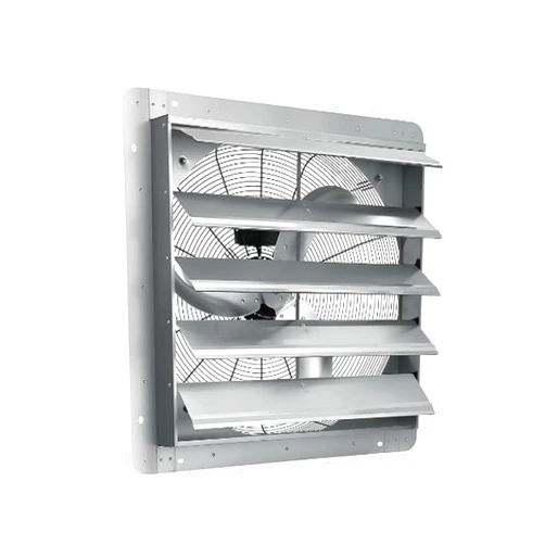 GarveeTech 24'' Shutter Exhaust Fan, Aluminum Wall Mounted Shutter Exhaust Fan, 3500 CFM, 1500 RPM High Speed Low Noise Automatic Shutter Attic Fan, Ventilation and Cooling for Greenhouses, Garages, Sheds