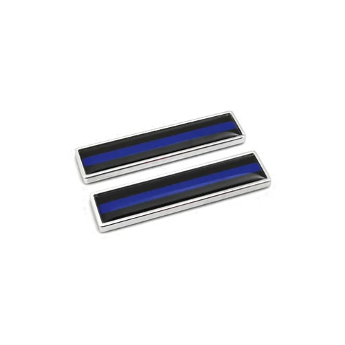 PTDecals 2 PCS Metal 3D Thin Blue Line Flag Decal Emblem Sticker Universal Vehicle Auto Car Front Fenders Bumper Side Window Trunk Boot Tailgate (58x14mm)