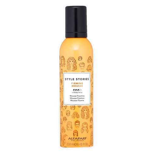 Alfaparf Milano Style Stories Firming Hair Mousse - Curl Defining, Strong Hold Mousse for Wavy & Curly Hair Types - Amplifies Volume & Defines Shape With a Non-Drying Formula (8.45 fl oz)