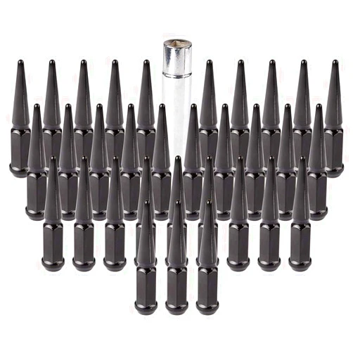 QUALINSIST 32Pcs M14x1.5 Lug Nuts,Black Steel Lug Nuts with 1 Key, 2003-2014 for Cadillac Escalade/Escalade ESV,for Chevrolet/for Dodge/for Ford/for GMC/for Hummer/for Jeep/for Ram/for Toyota