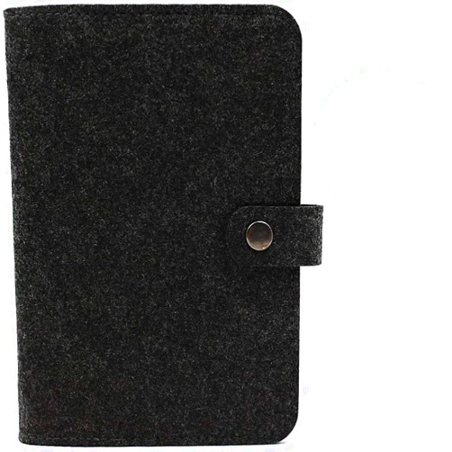 TOMYEER A5 Blank paper Loose-Leaf Notebook Vintage Wool Felt Cover Notebook Refillable 6 Round Ring Binder Cover Filler Paper Handwriting Journal Planner Travel Diary (Black,100 Pages)