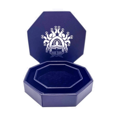Norse Foundry Silver Eye Tyrant - Dice Tray of Holding by Norse Foundry, 8” Octagon Shape Dice Rolling Tray for Role Playing Dice Games, Dice Box Storage, Removable Top Lid – Soft Padded Inner Lining