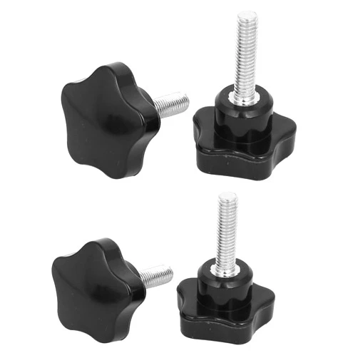 Aexit M8x30mm Male Knobs & Hand Wheels Thread 40mm Dia Plastic Star Head Screw On Clamping Knobs Star Knobs Grip 4pcs
