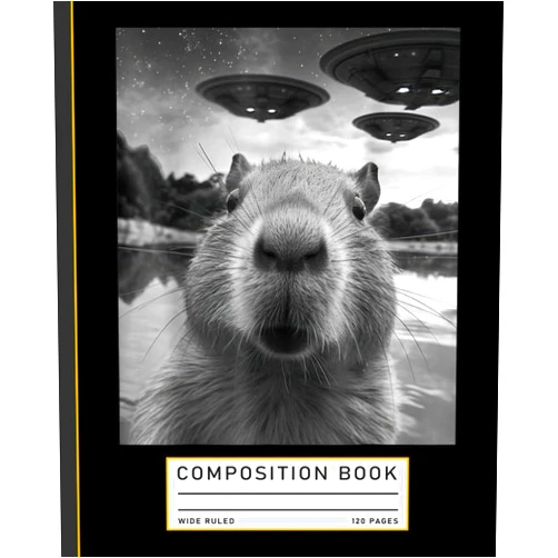 DiGirolamo Press Capybara Selfie with UFOs Weird Composition Book