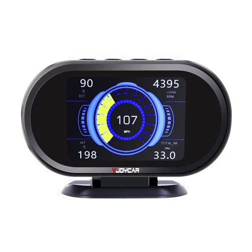 VJOYCAR V70 OBD2 Gauge Cluster HUD Heads Up Display, Car Computer OBD ii Scanner Speed Engine Coolant Temperature Fuel Consumption Digital Speedometer Mileage Overspeed Voltage Faulty Code Alarms
