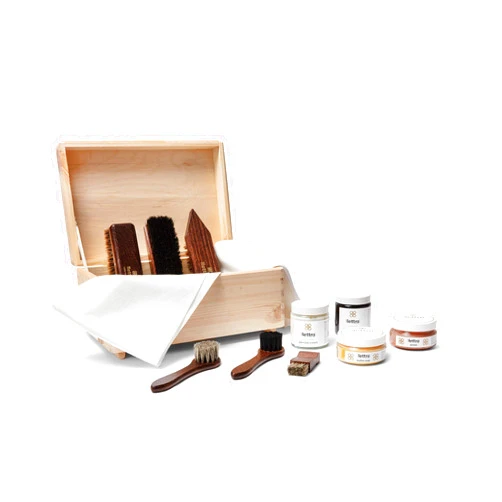 Lettro Box Complete Leather Care Kit, Shoe Care Set for Leather Boots and Shoes, Horsehair Brush Set and Leather Cleaning Kit with Gift Box