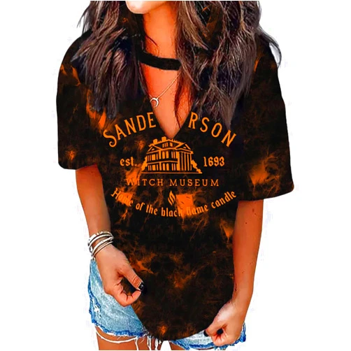 MAIHUN Halloween Shirt for Women Hocus Pocus Shirts Sanderson Sisters Scary Movies T Shirt Horror Squad Tee Tops