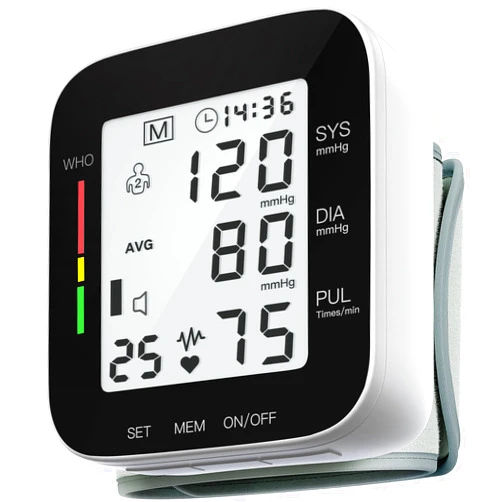 FOTOSY Blood Pressure Monitors for Home Use Voice Broadcast Blood Pressure Monitor Wrist Blood Pressure Machine Digital Blood Pressure Cuff 2x99 Readings with Carrying Case, Black