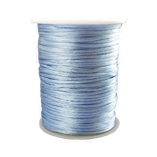 Gogailen Tilengy 1.5 mm x 110 Yards Nylon Satin Cord Beading Braided Thread String for Chinese Knotting Rattail Macrame Pendant Friendship Bracelets Necklaces Jewelry Making (Light Blue)