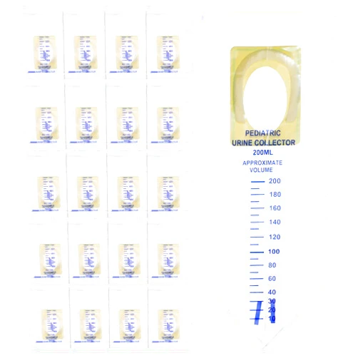 Sosation 20 Pcs Pediatric Urine Bag Collectors Clear Urine Catcher Pouch Individual Pee Bags Disposable Pediatric Collectors Adhesive Surface Spill Proof Baby Pee Bag for Kids Collection