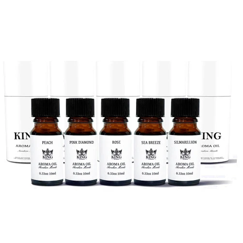 KING OF SCENTS The Selling Set Aroma Diffuser Gift Set of Blended Essential Oils, Peach + Pink Diamond + Rose + Sea Breeze + Silmarillion - 10 Milliliter
