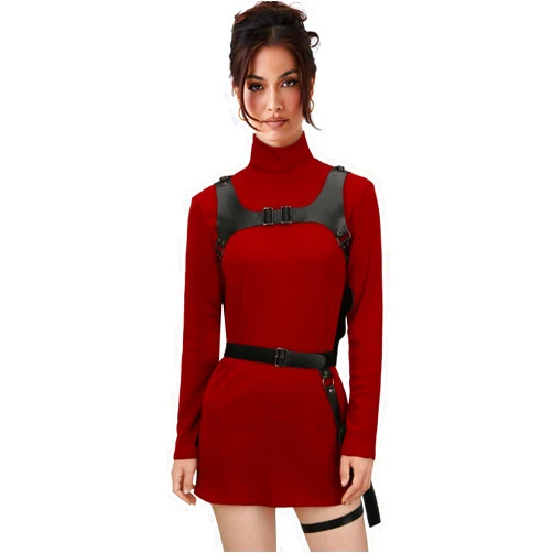 LiuzilaiST Womens Ada Wong Costume Re 4 Remake Cosplay Dress Outfit Straps Holster Halloween Uniform Suit
