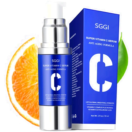 CUTEBEY Super Vitamin C Face Serum: SGGI Facial Serum for Women Over 40 with Hyaluronic Acid - Hydrating Lifting Smooth Skin 1 fl oz