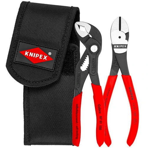 KNIPEX Tools - 2 Piece Mini Pliers In Belt Pouch (74 01 160 & 87 01 125) (002072V02)