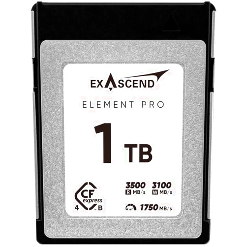 Exascend Element Pro CFexpress 4.0 Type B Card 2 TB / 1 TB / 512 GB, Max. Read 3500 MB/s, Ideal for Express Transfer of Large Photo and Video Files (512, GB)