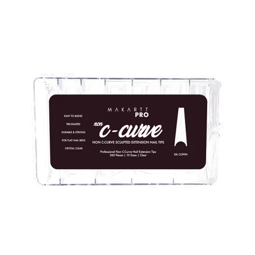 MakarttPro Non C-Curve Half Cover Nail Tips for Professional Nail Technicians and Beginners (Stiletto)