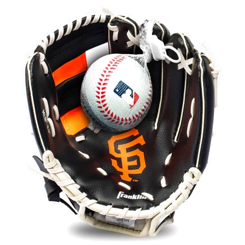 Franklin Sports MLB Youth Teeball Glove and Ball Set - Kids Baseball and Teeball Glove and Ball - Perfect First Kids Glove - 9.5