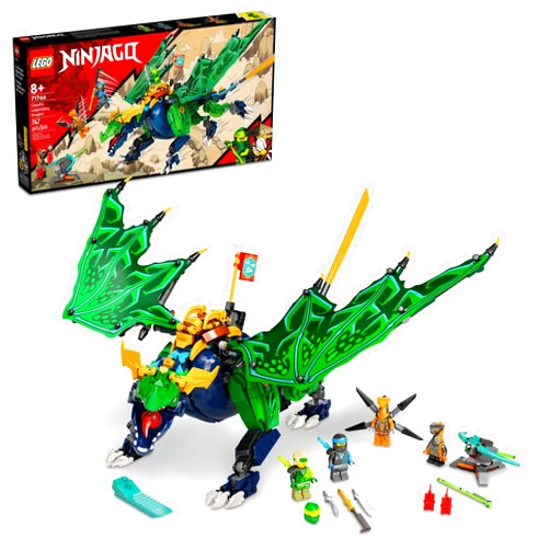 LEGO NINJAGO Lloyd’s Legendary Dragon Toy, 71766 Set with Snake Figures & NYA Minifigure, Collectible Mission Banner Series