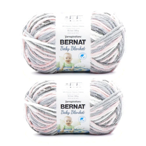 Bernat Baby Blanket Baby Grays Yarn - 2 Pack of 300g/10.5oz - Polyester - 6 Super Bulky - 220 Yards - Knitting/Crochet