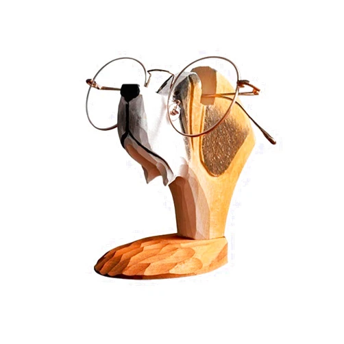 Yingluo-1986 Eyeglass holder stand Handmade Dog-shaped Glasses Display Stand Desktop Wooden Ornaments Jewelry Creative Home Living Room Furnishings Sunglass Display Stand, xinxinchaoshi-1989