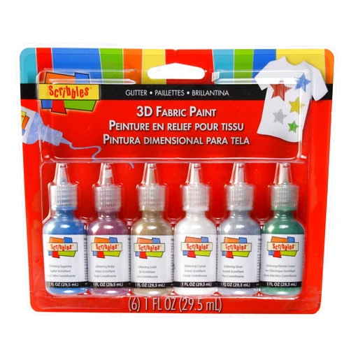 Scribbles 18535 Fabric Paint, 6 Fl Oz (Pack of 1), Glittering
