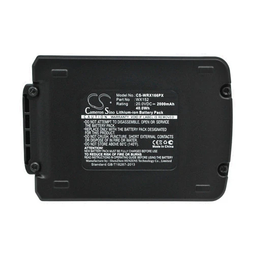 Cameron Sino Replacement Battery for Worx WA3528, WX166 (2000mAh)