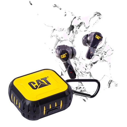CAT Bluetooth Noise CANCELING Ear Buds- Rugged Wireless Earbuds for Tough Jobs - Dust Proof, Shock Proof, Water Resistant Earbuds for Working Out - Bluetooth Headphones Compatible with Apple, Android