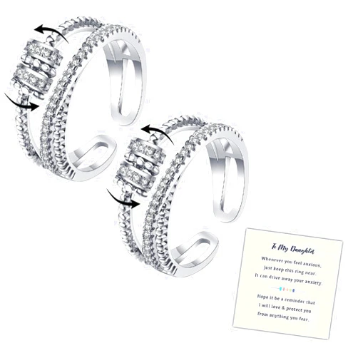 choice of all Fidget Ring to My Daughter Gifts from Mom Mother Hope Anxiety Breathe Spinner Ring for Women Birthday Valentines Day Gifts