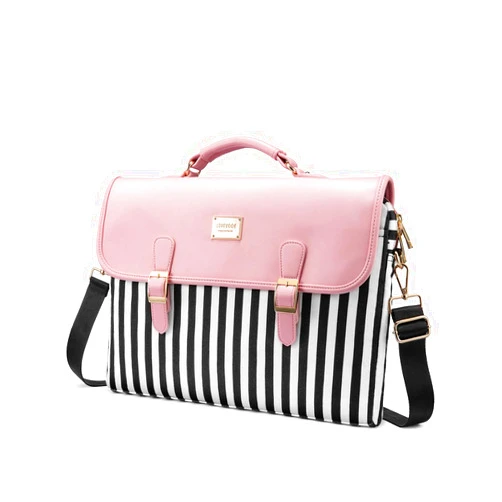 LOVEVOOK Computer Bag for Women Laptop Messenger Bag for Work College, Slim-Pink, 15.6-Inch