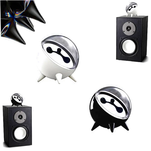 Hvenmis Ferrofluid Speaker - Music Rhythm Visualizer, Magnet Liquid Toy, Desktop Decor, Ideal for KTV, Bar, Home, (Black+White)