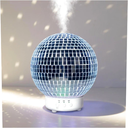 SCANDINORDICA Rotating Disco Ball Diffuser – Cute Essential Oil Diffusers for Home, Classroom, Office | Mirror Ball Maximalist & Preppy Dorm Room Scent Diffuser | Disco Ball Gifts