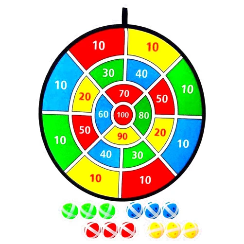Generic Kids Dart Board Game Set-14.2 inchs, Board Games with 12 Sticky Balls and a Hook, Indoor/Outdoor Sport Fun Party Play Game Toys, for 3 4 5 6 7 8 9 10 11 12 Year Old Boys Girls